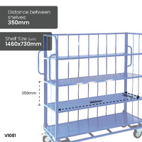 Heavy Duty Sloping 4 Shelf Trolleys