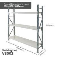 Heavy Duty Longspan Shelving - Steel 1800mm wide