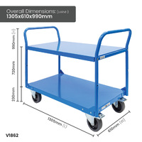 Heavy Duty Double Handle 2 Tier Trolley 