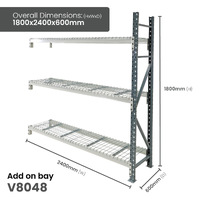 Heavy Duty Longspan Shelving - Mesh 2400mm wide