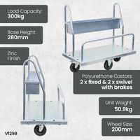 Transport Trolley with Storage Tray (Polyurethane Castors)