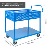 2 Tier Steel Single Basket Trolley