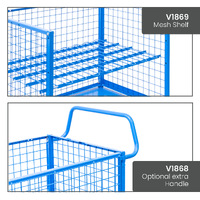 Mesh Cage Trolley with Lockable Double Swing Mesh Door