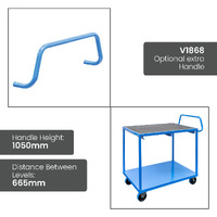 2 Tier Rubber Top Trolley