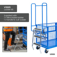 Mesh Cage Trolley with Drop Down Gate & Lockable Lid