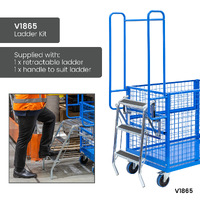 Mesh Cage Trolley with Lockable Double Swing Mesh Doors & Lockable Lid