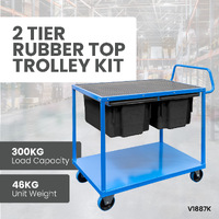 2 Tier Rubber Top Trolley