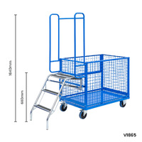 Mesh Cage Trolley with Lockable Double Swing Mesh Door