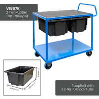 2 Tier Rubber Top Trolley