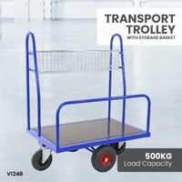 Transport Trolley with Storage Basket