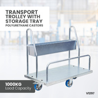 Transport Trolley with Storage Tray (Polyurethane Castors)