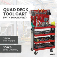 Quad Deck Tool Cart (with tool board)