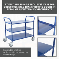 3 Tier Multi Shelf Trolley