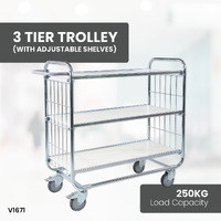 3 Tier Trolley (With Adjustable Shelves)