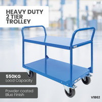 Heavy Duty Double Handle 2 Tier Trolley 