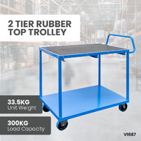 2 Tier Rubber Top Trolley