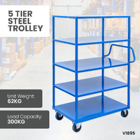 5 Tier Steel Trolley