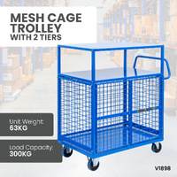 Mesh Cage Trolley with 2 Tiers