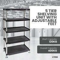 5 Tier Shelving Unit with Adjustable Feet