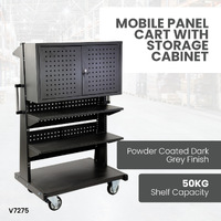 Mobile Panel Cart With Storage Cabinet