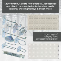 Wall Mounted Louvre Panel & Square Hole Boards & Accessories