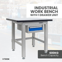 Industrial Work Bench with 1 Drawer Unit