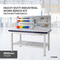 Heavy Duty Industrial Work Bench Kit 1800mm long (with Bottom Shelf)