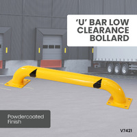 Fixed Safety Bollards -  Yellow 'U' Bar low Bollards