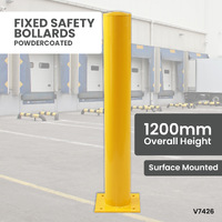 Powdercoated Yellow Safety Bollards (Concrete Fillable) 