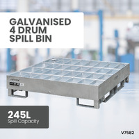 Galvanised 4 Drum Spill Bin