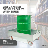 Galvanised Drum Trolley with Bund