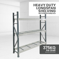 Heavy Duty Longspan Shelving - Mesh 1800mm wide