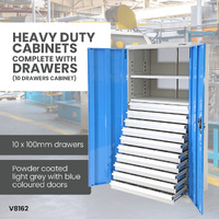 Heavy Duty Industrial Storage Cabinets 10 Drawer Cabinet ( 10 x 100mm drawers)