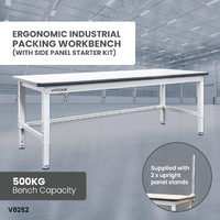 Ergonomic Industrial Packing Workbench (with back panel starter kit)