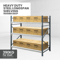 Heavy Duty Steel Longspan Shelving (900mm Deep)