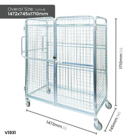 1910 Series - Fully Lockable Cage Trolley with Doors and Roof