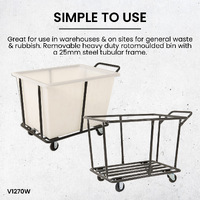 280L Plastic Bin Trolley - White