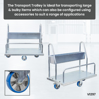 Transport Trolley with Storage Tray (Polyurethane Castors)