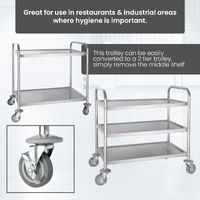 3 Tier Stainless Steel Utility Cart