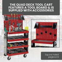 Quad Deck Tool Cart (with tool board)