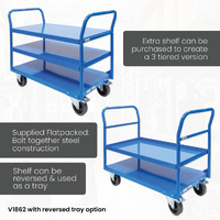 Heavy Duty Double Handle 2 Tier Trolley 