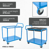 2 Tier Steel Tub Trolley