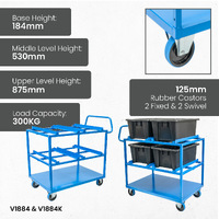 3 Tier Steel Multi-Tub Trolley