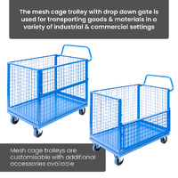 Mesh Cage Trolley with Drop Down Gate