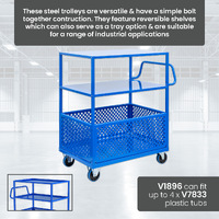 2 Tier Trolley with Bottom Basket