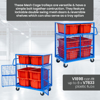 Mesh Cage Trolley with 2 Tiers