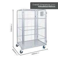 Heavy Duty Mesh Cage Trolley (with Doors & Roof)