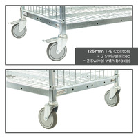 1910 Series - Cage Trolley with 3 Sloping Shelves