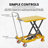 Scissor Lift Trolley 450x700mm (150kg capacity) - Single Scissor