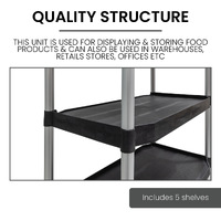 5 Tier Shelving Unit with Adjustable Feet